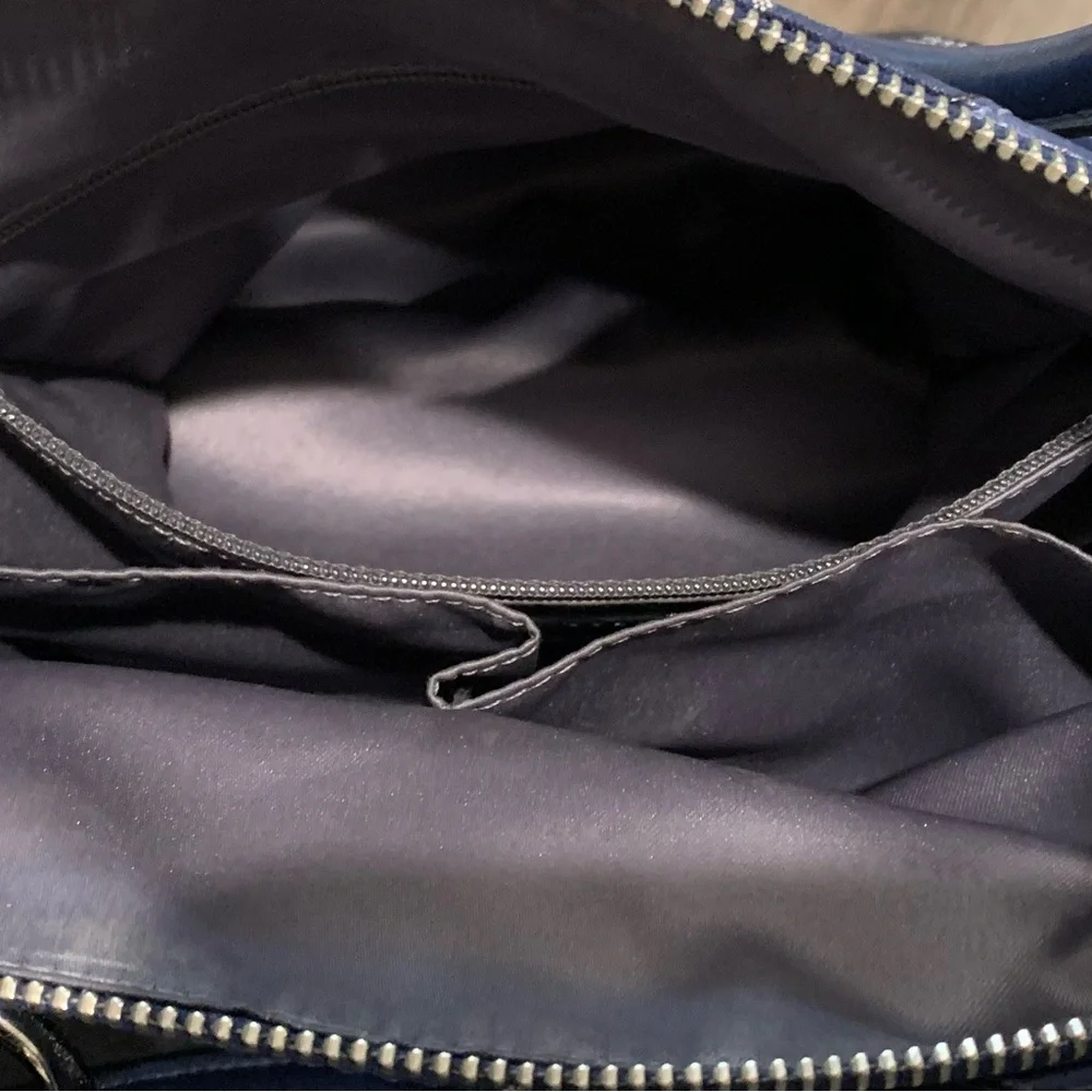 Coach Madison Blue Satin Handbag 15935 Missing Long Strap - Picture 5 of 6